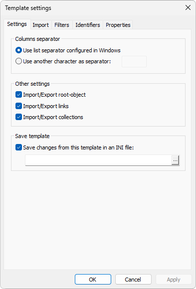 Template Settings
