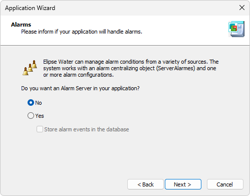 Option to configure alarms
