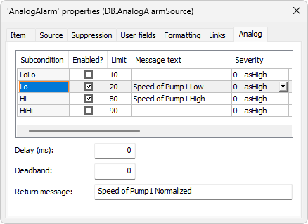 Analog Alarm on Speed Measurement