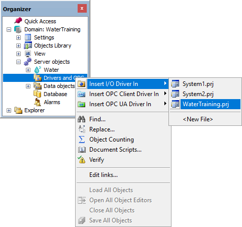 Insert I/O Driver option