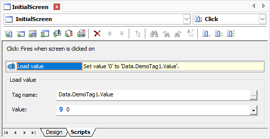 Settings for the Load Value Pick