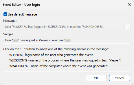 Domains > Configuration > Events Recording Tab