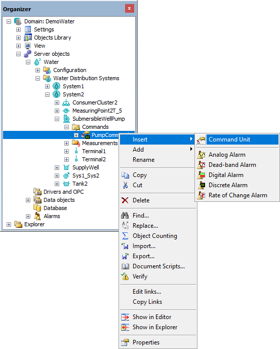 C Insert Object Syntax Command Synchronizing Data Objects > SCADA Configuration > Commands and Command ...