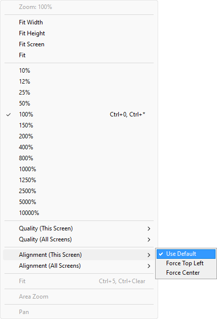 Options of a Screen's ScreenAlignment property Options of a Screen's ScreenAlignment property