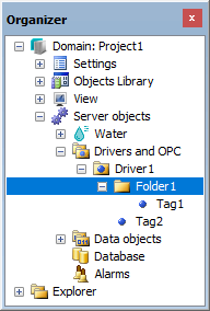 Folder1 is the parent object of Tag1 Folder1 is the parent object of Tag1