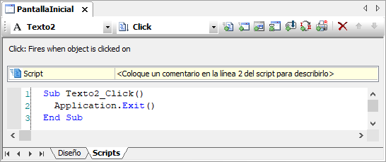 Script del evento Click