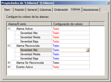 Colores del E3Alarm