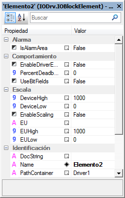 Lista de Propiedades en modo categoría