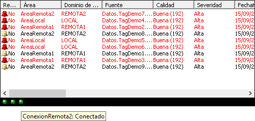 E3Alarm con la nueva barra de status de conexiones E3Alarm con la nueva barra de status de conexiones