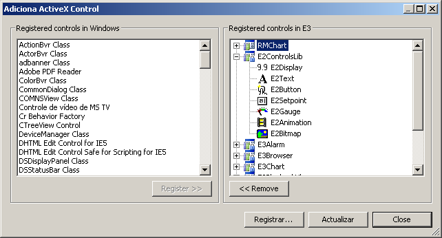 Ventana Adicionar Controles ActiveX