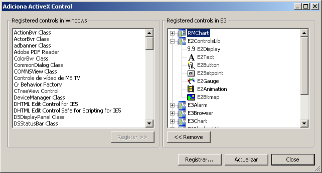 Ventana Adicionar Controles ActiveX Ventana Adicionar Controles ActiveX