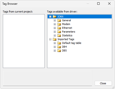 Janela Tag Browser Janela Tag Browser
