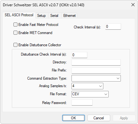 Aba SEL ASCII Protocol