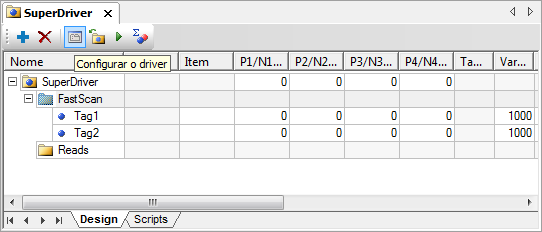 Opção Configurar o driver