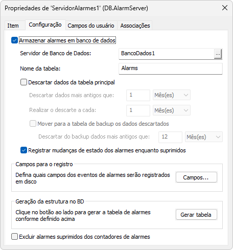 Aba Configuração Aba Configuração