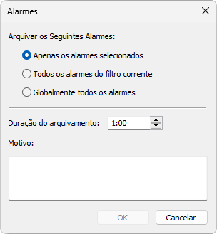 Arquivamento de Alarmes e Eventos Arquivamento de Alarmes e Eventos