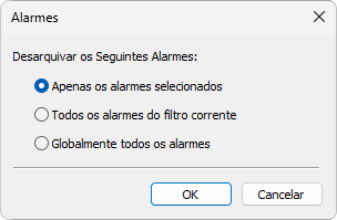 Desarquivamento de Alarmes e Eventos Desarquivamento de Alarmes e Eventos