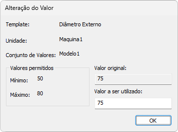 Alteração do valor Alteração do valor