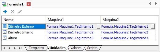 Associando os Tags às Unidades da Fórmula Associando os Tags às Unidades da Fórmula