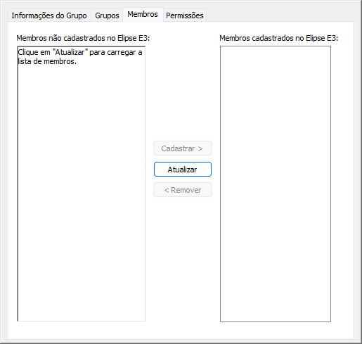 Aba Membros de um grupo do Windows Aba Membros de um grupo do Windows