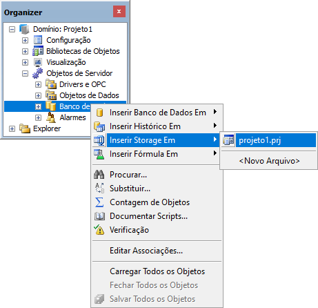Inserindo um Storage no modo Domínio