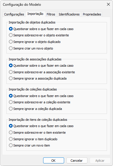 Aba Importação Aba Importação