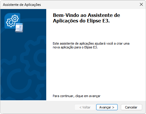 Janela inicial do Assistente de Aplicações