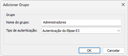 Janela Adicionar Grupo