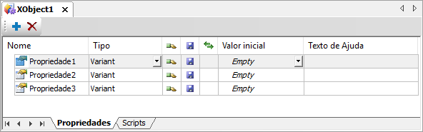 Aba Propriedades de um XObject