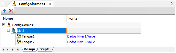 Associação dos Alarmes com os Tags