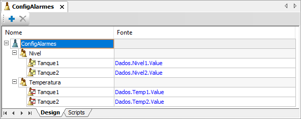 Associação dos Alarmes com os Tags