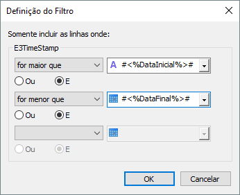 Configuração do filtro