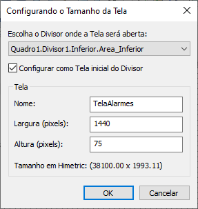 Configuração da Tela Alarmes