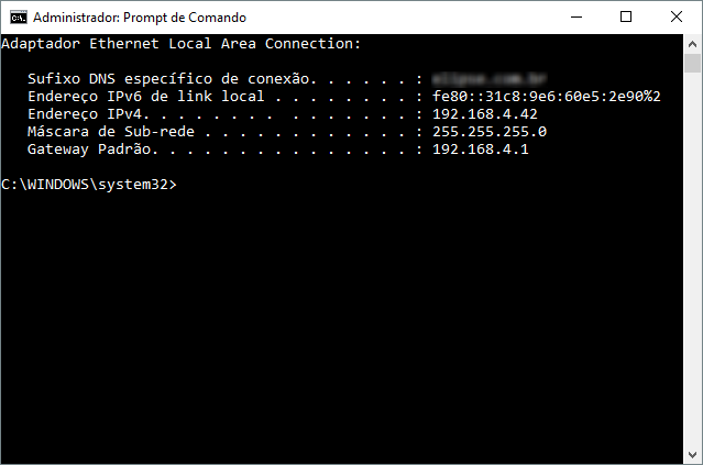 Comando ipconfig