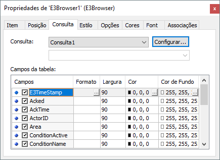 Configuração da Consulta