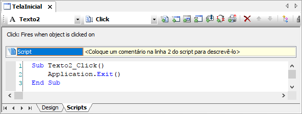 Script do evento Click