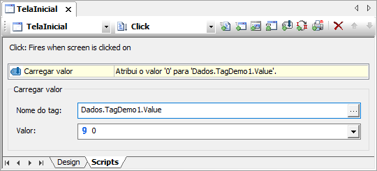 Configurações do Pick Carregar Valor