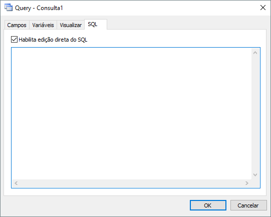 Opção Habilita edição direta do SQL