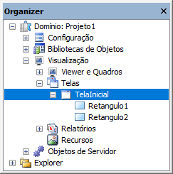 TelaInicial é o objeto pai de Retangulo1 e Retangulo2