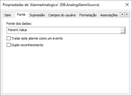 Fonte dos dados do Alarme Analógico