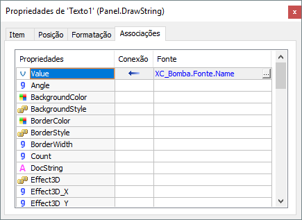 Associação com a propriedade Value