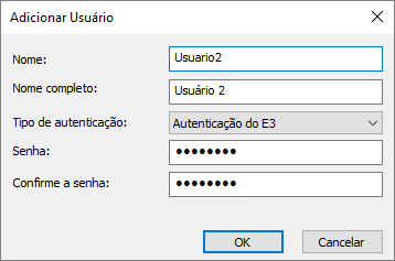 Janela Adicionar Usuário