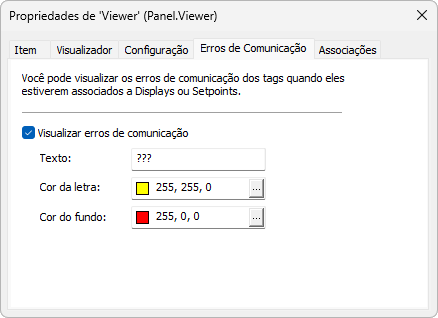 Aba Erros de Comunicação