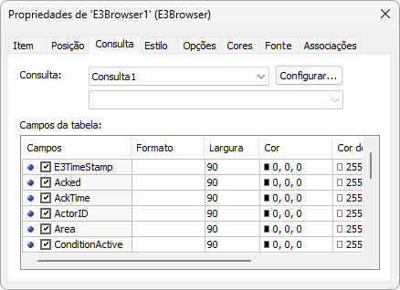 Configuração da Consulta