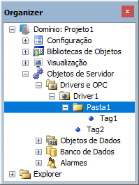 Pasta1 é o objeto pai de Tag1 Pasta1 é o objeto pai de Tag1