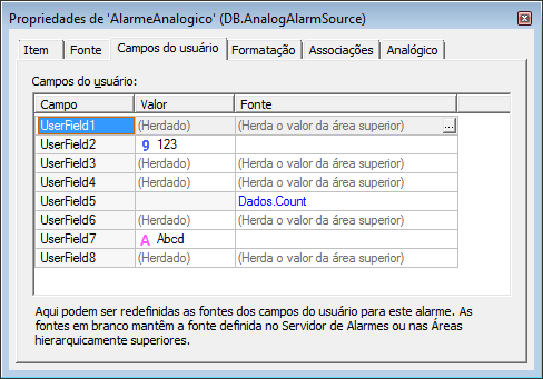 Alarme Analógico com novas opções nos Campos de Usuário Alarme Analógico com novas opções nos Campos de Usuário