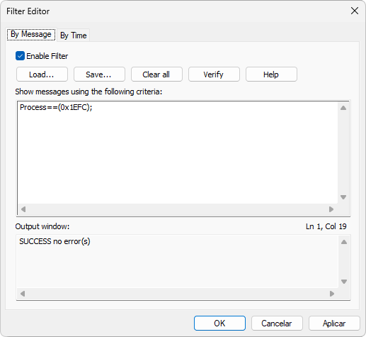 Janela Filtro de Mensagem Janela Filtro de Mensagem