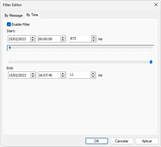 Janela Filtro de Tempo