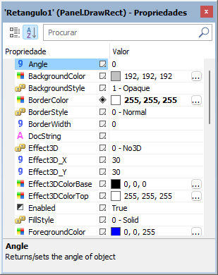 Objeto Retângulo (DrawRect) Objeto Retângulo (DrawRect)
