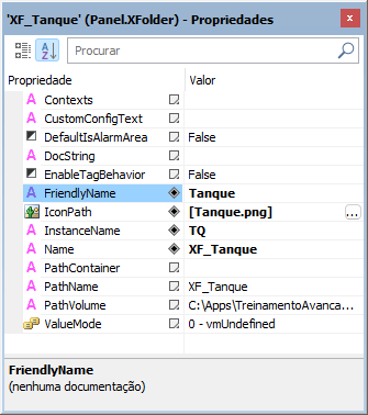 Propriedades do XFolder Propriedades do XFolder